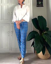 Load image into Gallery viewer, Bali Pants in Sky Blue and White