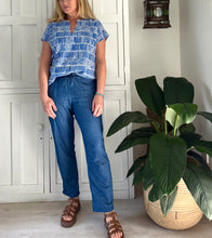 Load image into Gallery viewer, Reunion Pants in Dark Blue Cotton Chambray