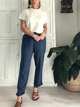 Load image into Gallery viewer, Reunion Linen Blend Pants in Petrolish Blue