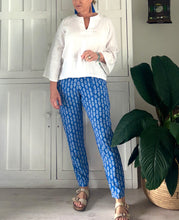 Load image into Gallery viewer, Bali Pants in Sky Blue and White