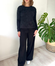Load image into Gallery viewer, Fluffy Crewneck Jumper in Black