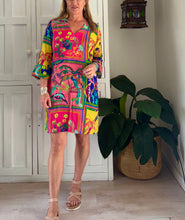 Load image into Gallery viewer, Tunis Tunic LTD with Frilly Sleeve in Tropical Island Tile