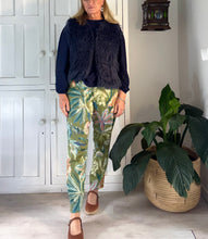 Load image into Gallery viewer, Bali Cotton Stretch Pants in Green Painted Floral