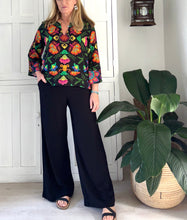 Load image into Gallery viewer, Wide Leg Linen Blend Pants in Black
