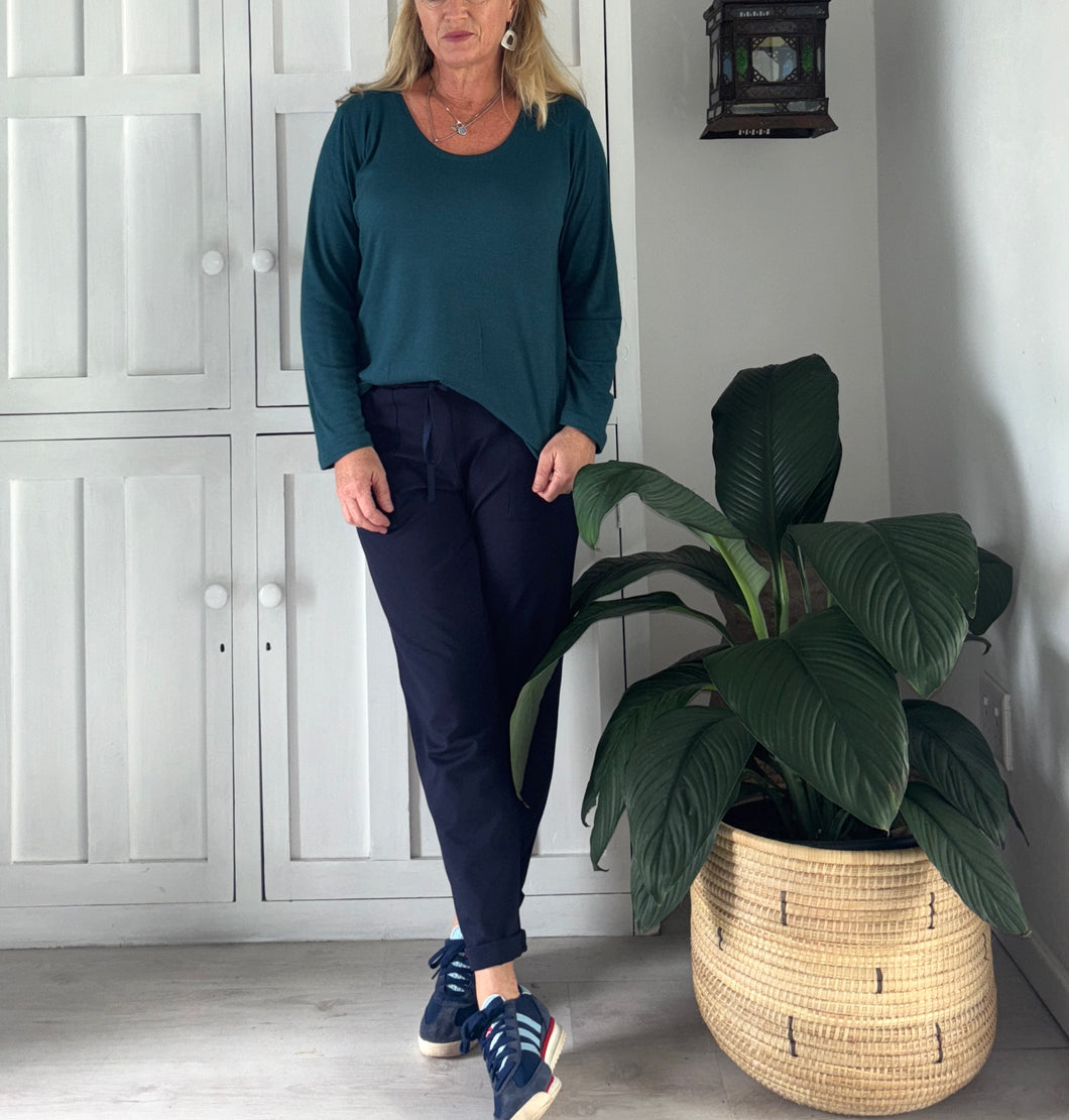 ON SALE - Roll-Hem Jogger in Navy Ponti *No refunds on sale items*