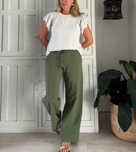 Load image into Gallery viewer, India Straight Pants in Green Cotton