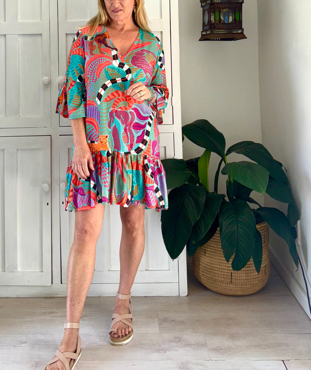 Kenya Dress LTD in Light Lazy Leopard