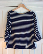 Load image into Gallery viewer, Tokyo Tee in Navy and White Cotton Stripe