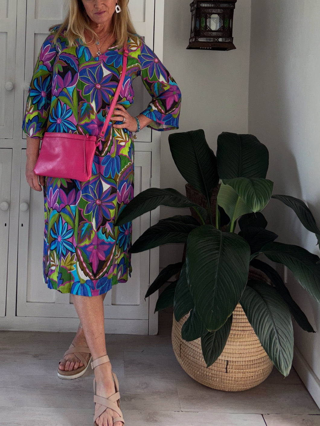 Tangier Tunic in Deep Lime, Pink & Blues