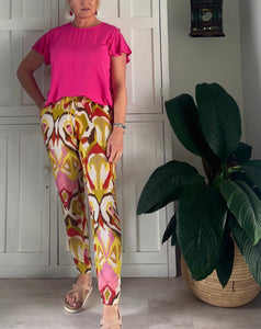 Bali Pants LTD in Bold Charteuse Ikat