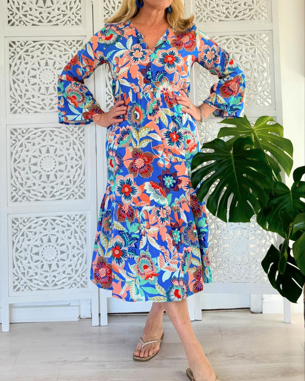 Original Dakota Dress in Bright Colourful Floral