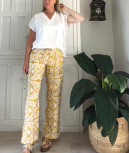 Load image into Gallery viewer, India Rayon Pants in Light Yellow and White