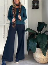 Load image into Gallery viewer, Wide Leg Track Pants in Dark Navy