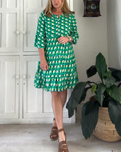 Load image into Gallery viewer, Original Greek Dress LTD with 3/4 Sleeve in Emerald Retro