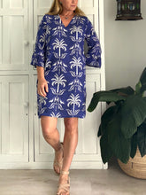 Load image into Gallery viewer, Tunis Tunic LTD with Frilly Sleeve in Oasis Palm