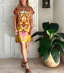 Emmie Tunic LTD Bold Chartreuse Ikat