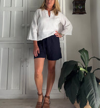 Load image into Gallery viewer, ON SALE - Koko Shorts in Navy Linen Blend