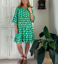 Load image into Gallery viewer, Original Greek Dress LTD with 3/4 Sleeve in Emerald Retro