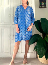 Load image into Gallery viewer, Tunis Tunic in Sky Blue &amp; White