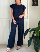 Load image into Gallery viewer, India Straight Pants in Navy Stripe
