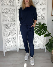 Load image into Gallery viewer, Bali Slouch Pants in Navy Viscose Lycra