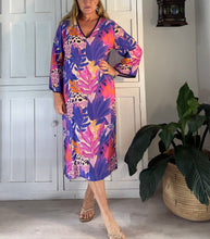 Load image into Gallery viewer, Tangier Tunic LTD in Pink and Purple leaves