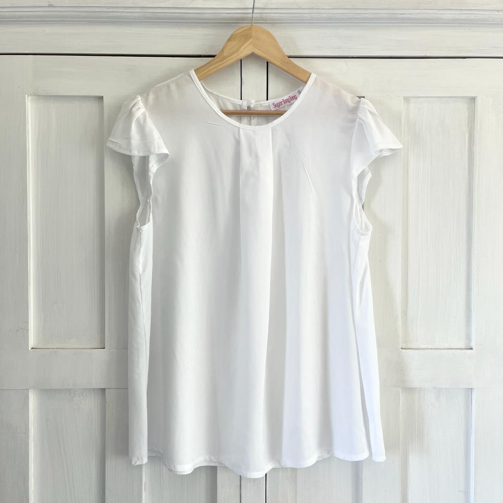 Venice Frill Top in White