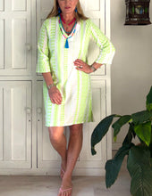 Load image into Gallery viewer, Tunis Tunic in Lime Aztec Cotton