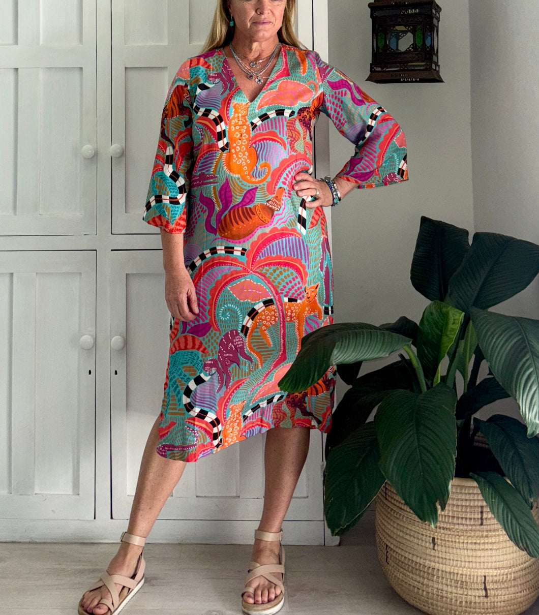 Tangier Tunic LTD in Light Lazy Leopard