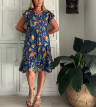 Load image into Gallery viewer, Greek Flutter Sleeve Dress LTD in Persian Floral
