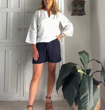 Load image into Gallery viewer, ON SALE - Koko Shorts in Navy Linen Blend