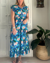Load image into Gallery viewer, Greek Maxi Flutter Dress LTD in Poppy Fields