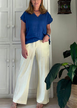 Load image into Gallery viewer, India Straight Pants in Butter Yellow Stripe