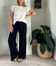 Load image into Gallery viewer, Wide Leg Linen Blend Pants in Black