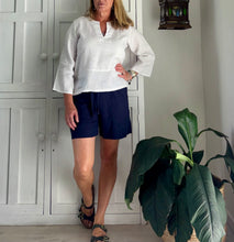 Load image into Gallery viewer, ON SALE - Koko Shorts in Navy Linen Blend