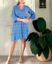 Load image into Gallery viewer, Tunis Tunic in Sky Blue &amp; White