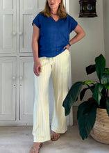 Load image into Gallery viewer, India Straight Pants in Butter Yellow Stripe
