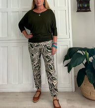 Load image into Gallery viewer, Reunion Pants in Cream and Dark Green Leaf