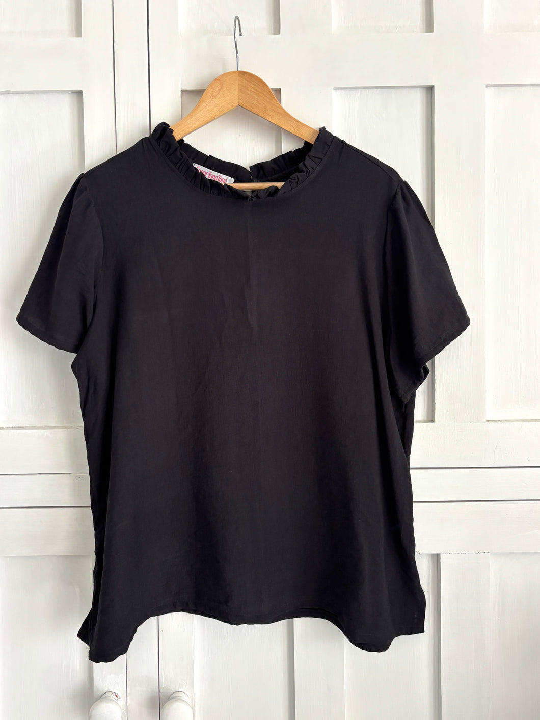 Malta High Neck Summer Blouse in Black