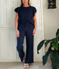 Load image into Gallery viewer, India Straight Pants in Navy Stripe