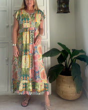 Load image into Gallery viewer, Greek Maxi Flutter Dress LTD in Summer Boho