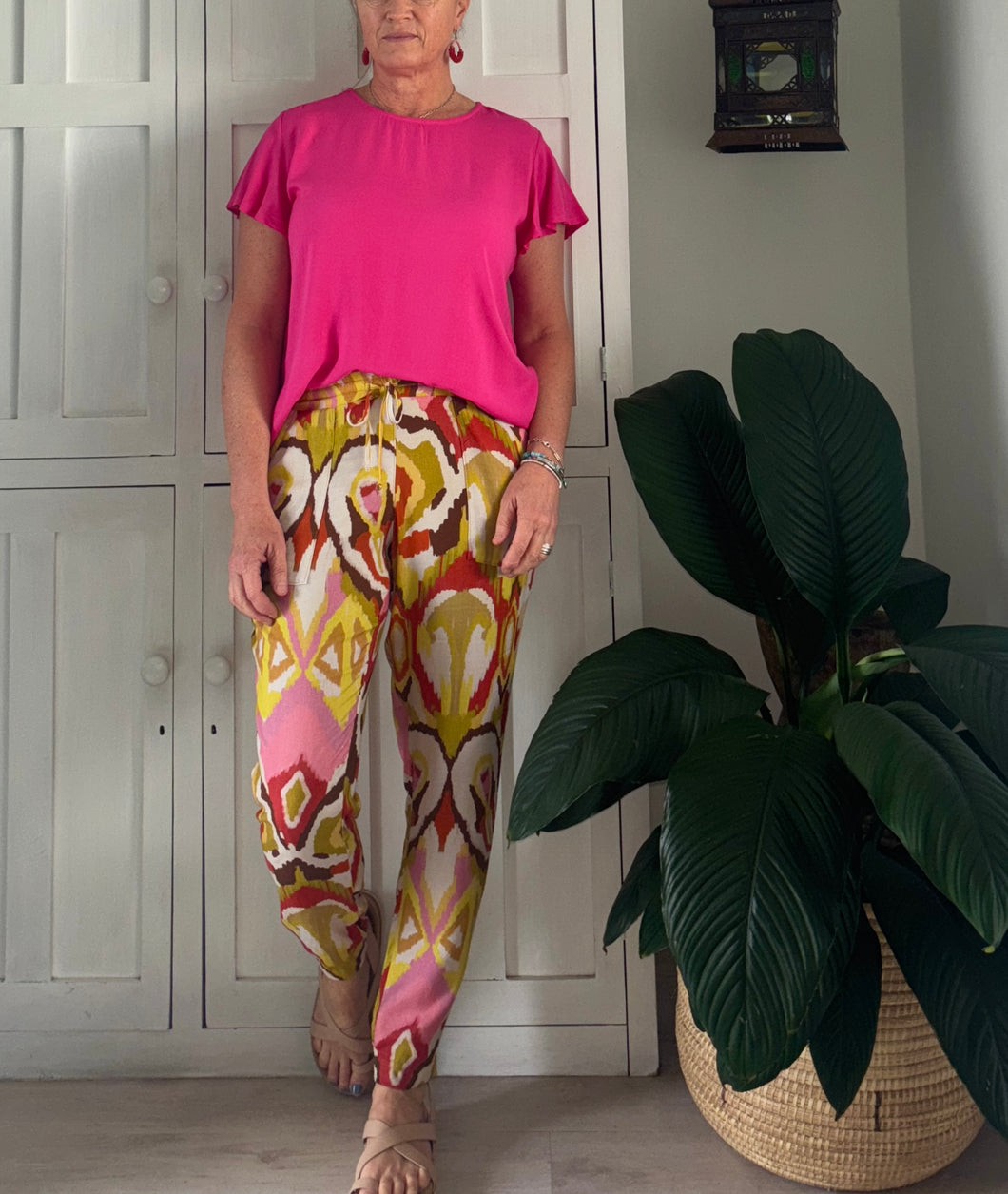 Bali Pants LTD in Bold Charteuse Ikat