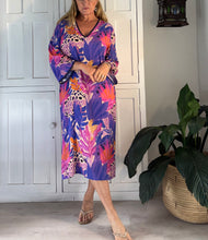 Load image into Gallery viewer, Tangier Tunic LTD in Pink and Purple leaves