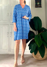 Load image into Gallery viewer, Tunis Tunic in Sky Blue &amp; White