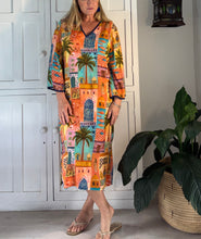 Load image into Gallery viewer, Tangier Tunic LTD in Turquoise and Orange Kasbah