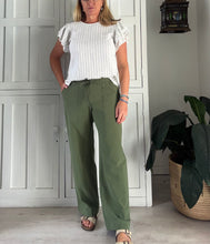 Load image into Gallery viewer, India Straight Pants in Green Cotton