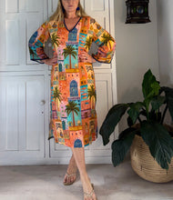 Load image into Gallery viewer, Tangier Tunic LTD in Turquoise and Orange Kasbah