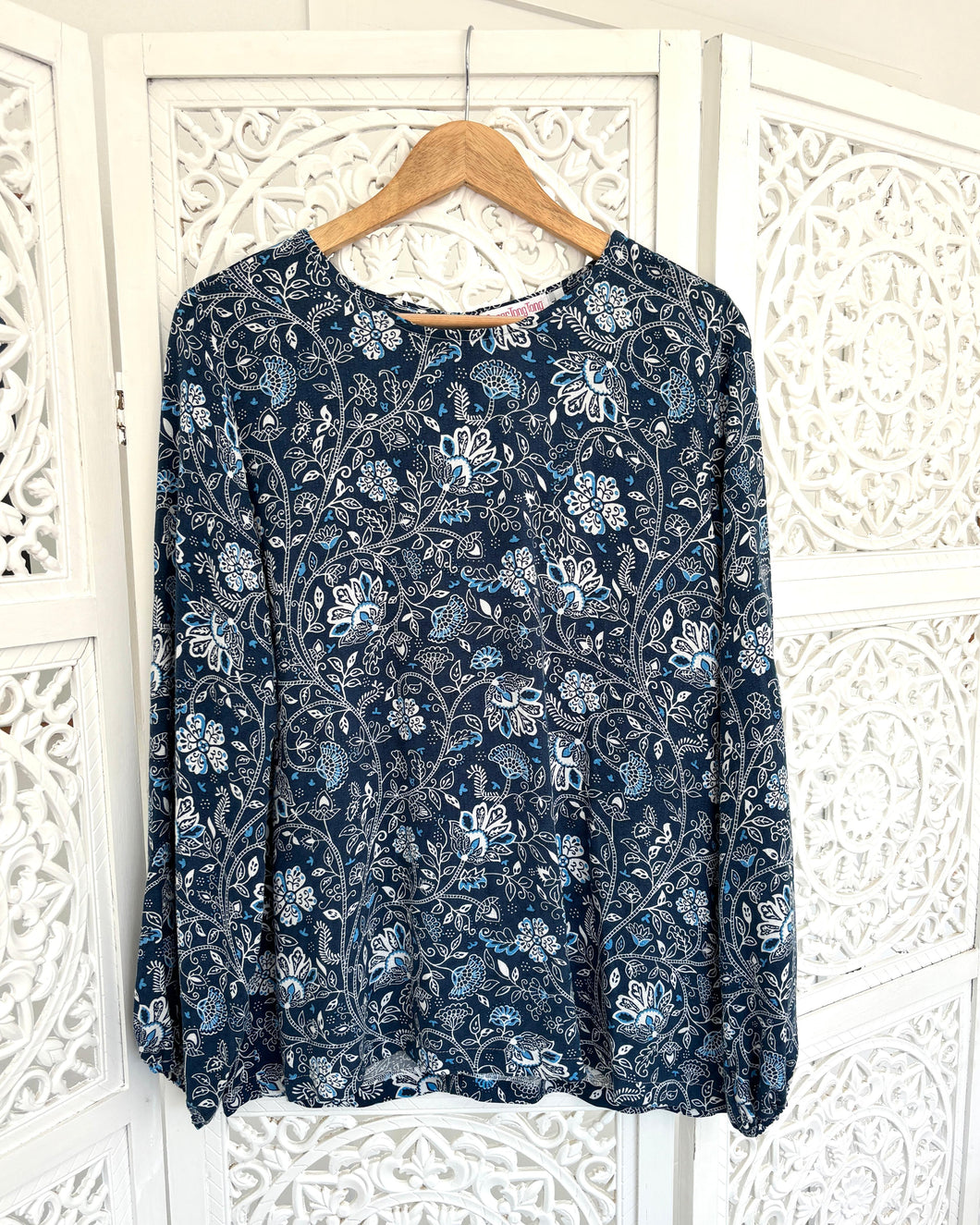 Classic Shirt Print in Blue Paisley