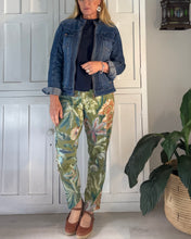Load image into Gallery viewer, Bali Cotton Stretch Pants in Green Painted Floral
