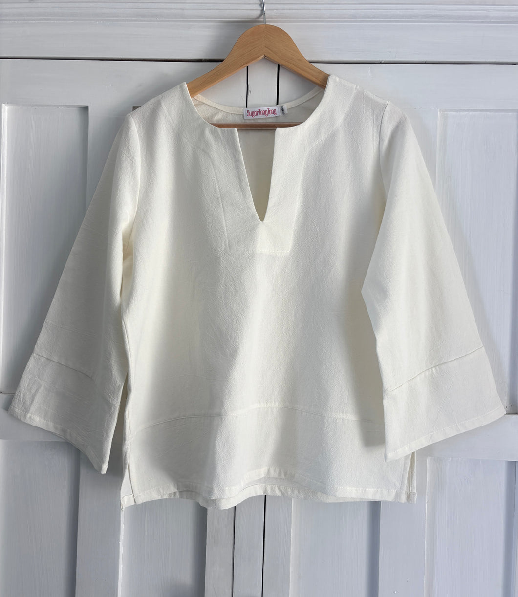 Tunic Shirt in White Washer Cotton